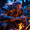 fantasy viking with an axe