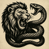 Lion et Serpent TattooDesign