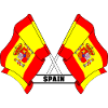 Crossed Spanish flags with SPAIN