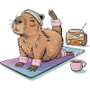 Funny Pilates Yoga Capybara