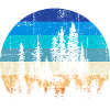 Sunset Forest Silhouette Print