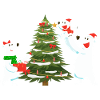 Festliche Eisbären mit Tannenbaum