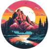 Mountains at dusk on nature reserve
