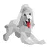 Caniche low poly élégant
