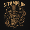 Steampunk skull with cylinder motif
