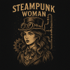 Steampunk Woman Portrait on Black