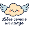 Whimsical Winged Cloud Illustration