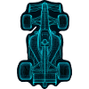 Futuristic Racing Car Design Blue