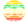 Retro Sunset Bicycle Landscape Graphic