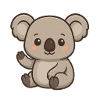 Koala with heart accent
