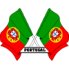 Drapeaux portugais croisés avec texte