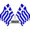 Drapeaux grecs croisés avec texte