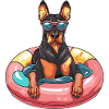 Dobermann Hund Comic Cool