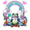 yoga frog retro yogi