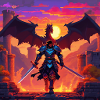 Drachenkrieger im Pixel-Art-Stil