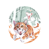 Cat runs away from dinosaur
