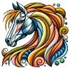 Lebendiges abstraktes Einhorn-Porträt
