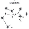 Sagittarius Zodiac Star Constellation Black & Gray