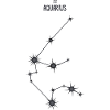 Aquarius Zodiac Star Constellation Black & Gray