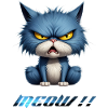 Angry Blue Cat Pixel Meow