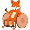 Fuchs im Rollstuhl