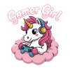 Gamer Mädchen Einhorn