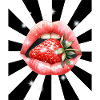 Retrò fragola bocca baciare labbra fragole 60s frutta