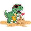 Playful Dinosaur Sandcastle Design