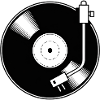 Disco in vinile retrò con motivo minimale