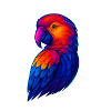 Vivid rainbow parrot illustration