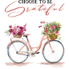 Vintage cykel med blomster og ordsprog skjorte