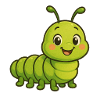 Cute Leo the Caterpillar Cartoon Motif