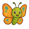 Conception de dessin animé papillon