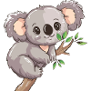 glücklicher Koalabär Koala auf Bambus