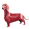 Dachshund low poly red