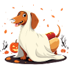 Hotdog Ghost Dachshund – Howl‑booo!