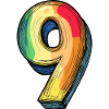 9 Zahl Comic