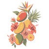 Exotic Fruits and Flowers Arrangement