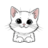 Cute White Kitten Design