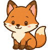 Cute fox motif in cartoon style