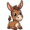 Cute Donkey Foal Cartoon