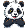 Cute panda with happy face