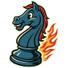Chevalier d’échecs en flammes drôle