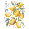 Fresh lemons with leaves motif