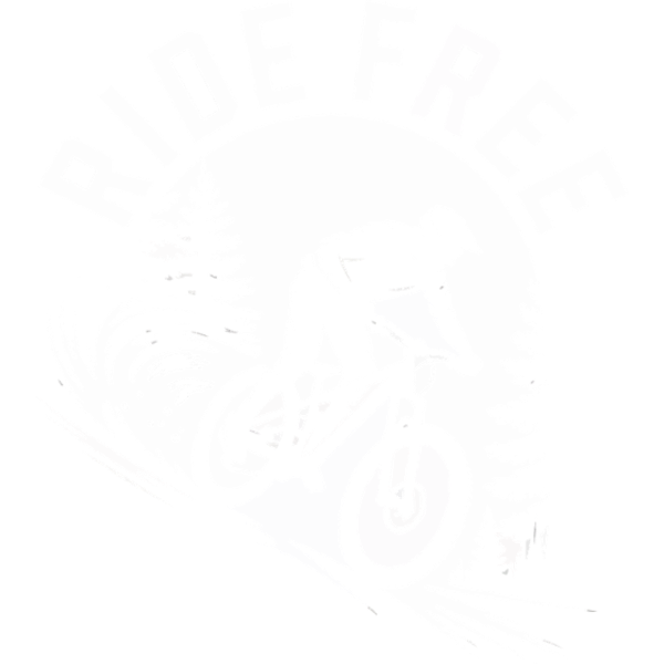 Koszulka "ride Free Mountain Biker Sylwetka Wektorowa"