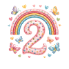 Rainbow Butterfly 2nd Birthday Girl