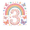 Rainbow Butterfly 3rd Birthday Girl