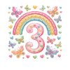 Rainbow Butterfly 3rd Birthday Girl