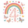 Rainbow Butterfly 4th Birthday Girl