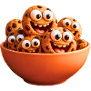 Happy cookies with eyes and smiles